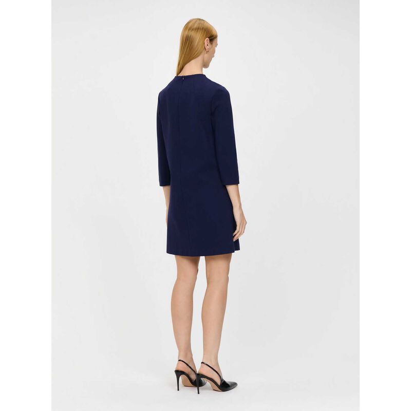 Veronika Maine Compact Ponte Button Shoulder Dress image number 1